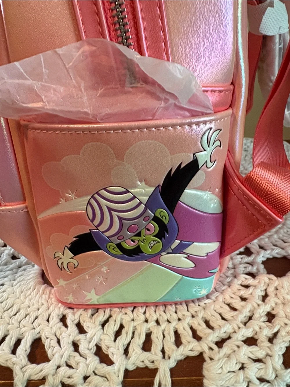 Loungefly Pink Iridescent Powerpuff Girls Bag/ Backpack NWT